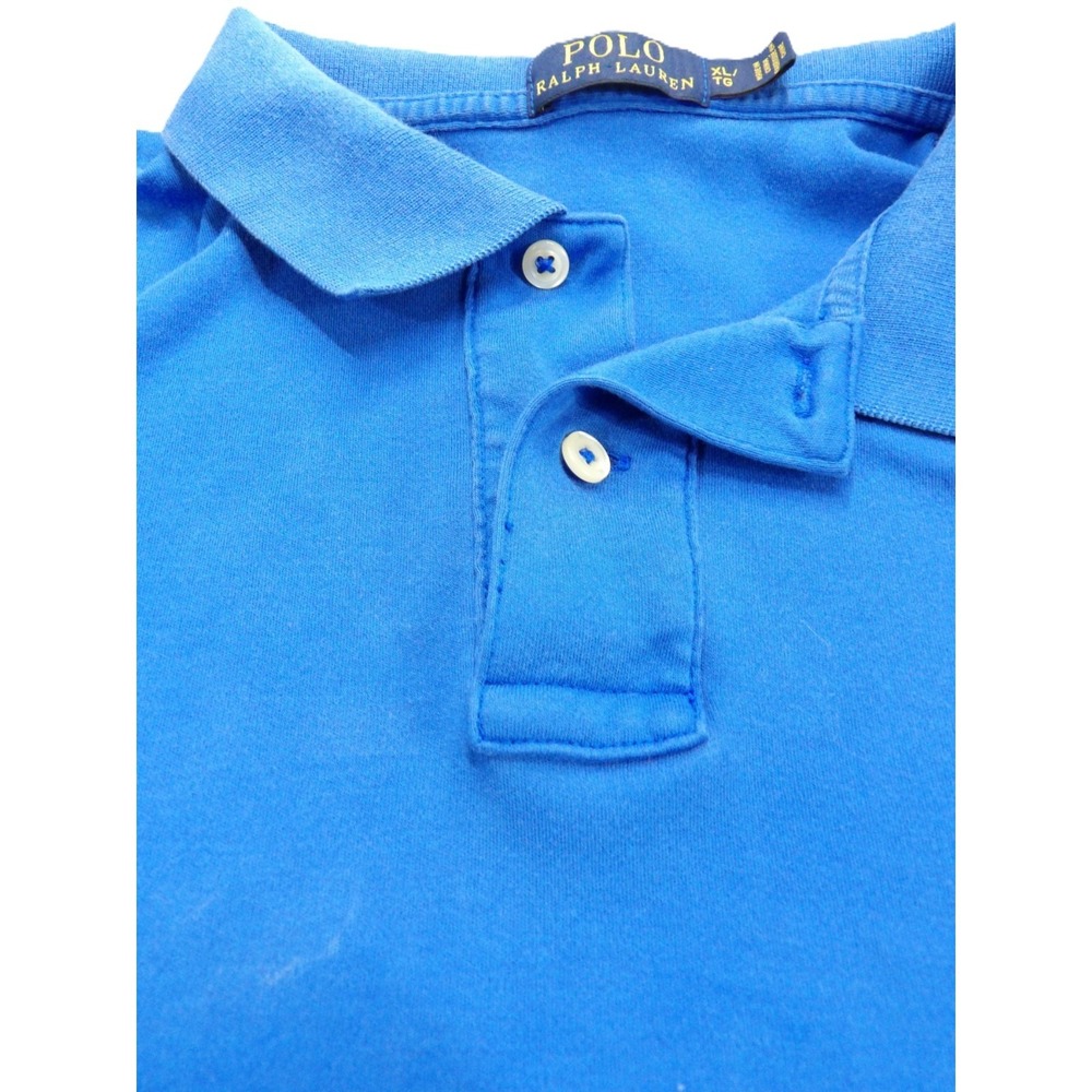 Polo Ralph Lauren Shirt Men XL Blue Yellow Pony Short Sleeve Cotton Knit Casual - Picture 9 of 16
